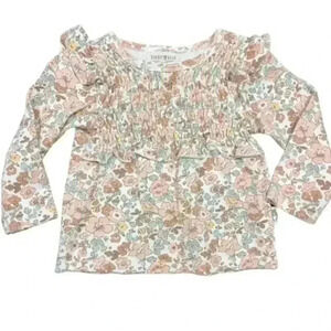 Rabbit & Bear by Nordstrom Rack Long Sleeve Floral Soft Top Size 18 mos